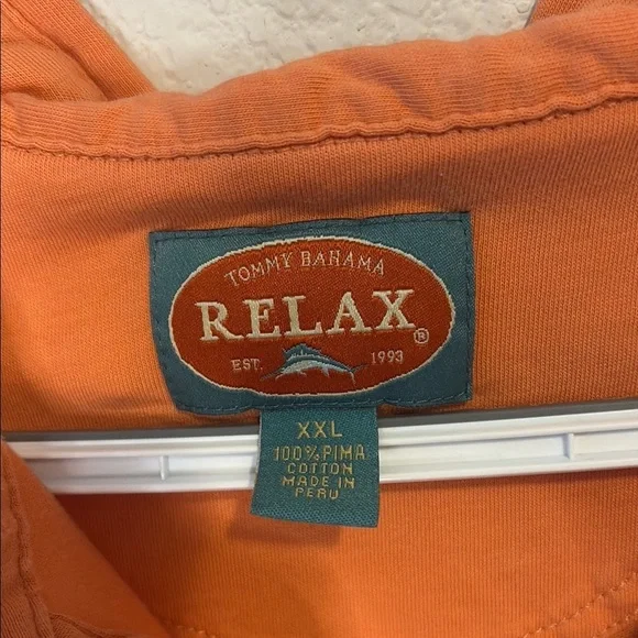 Tommy Bahama 100% Pima cotton orange polo shirt XXL - Picture 2 of 4